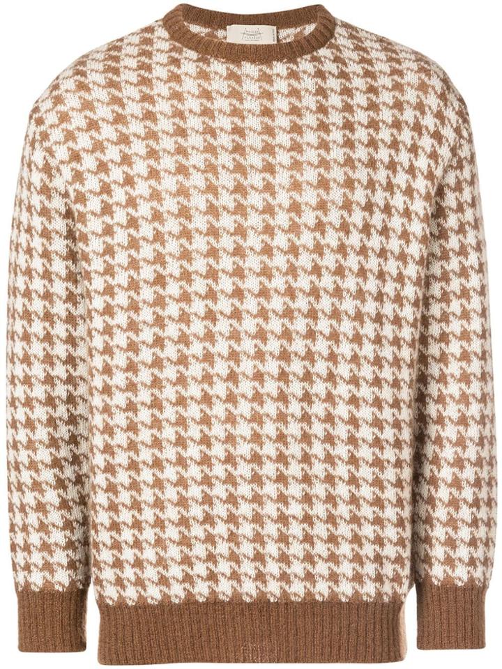 Maison Flaneur Houndstooth Knit Sweater - Neutrals