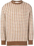 Maison Flaneur Houndstooth Knit Sweater - Neutrals