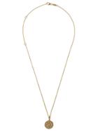 Azlee 18kt Yellow Gold Small Compass Diamond Coin Necklace