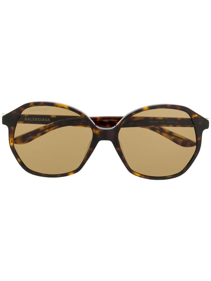 Balenciaga Eyewear Oversized Round Sunglasses - Brown