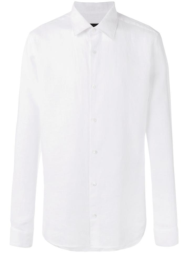 Z Zegna - Plain Shirt - Men - Linen/flax - Xl, White, Linen/flax