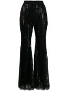Amen Sequinned Flared Trousers - Black