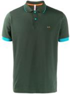 Sun 68 Contrasting Cuff Polo Shirt - Green