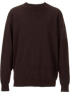 H Beauty & Youth. Crew Neck Jumper, Men's, Size: Small, Brown, Wool/cashmere