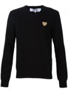 Comme Des Garçons Play Heart Appliqué V-neck Sweatshirt
