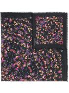 Givenchy - Night Pansy Print Shawl - Women - Silk/cashmere/virgin Wool - One Size, Black, Silk/cashmere/virgin Wool
