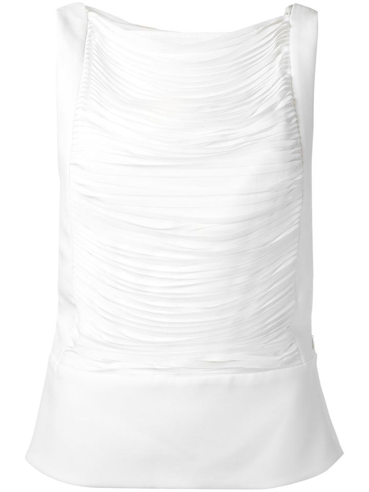Tom Ford - Pleated Sleeveless Blouse - Women - Silk/polyester/spandex/elastane - 38, White, Silk/polyester/spandex/elastane