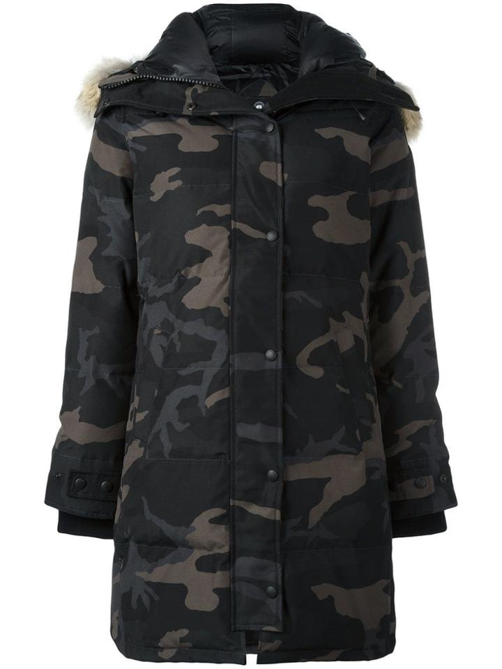 Canada Goose Camouflage Print Padded Coat - Black
