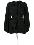 Stella Mccartney Floral Lace Pleated Blouse - Black