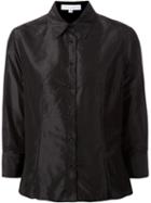 Carolina Herrera Cropped Shirt, Women's, Size: 12, Black, Silk