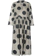 Uma Wang V-neck Polka Dress - Grey