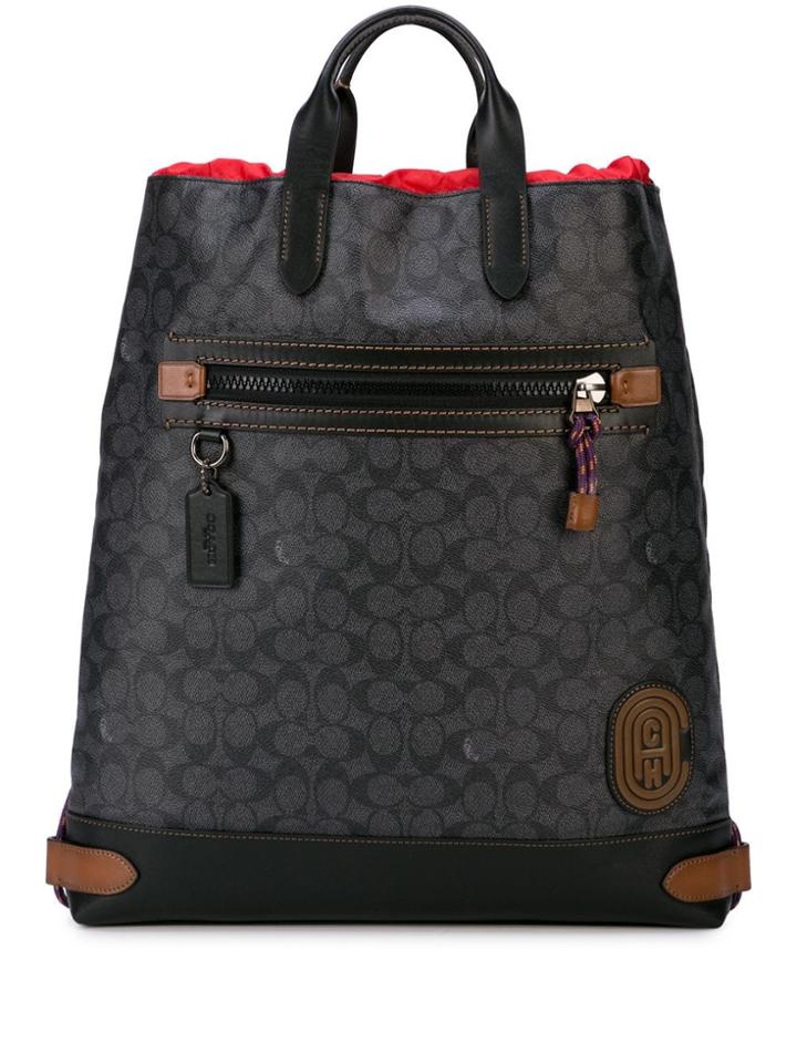 Coach Academy Drawstring Backpack - Black