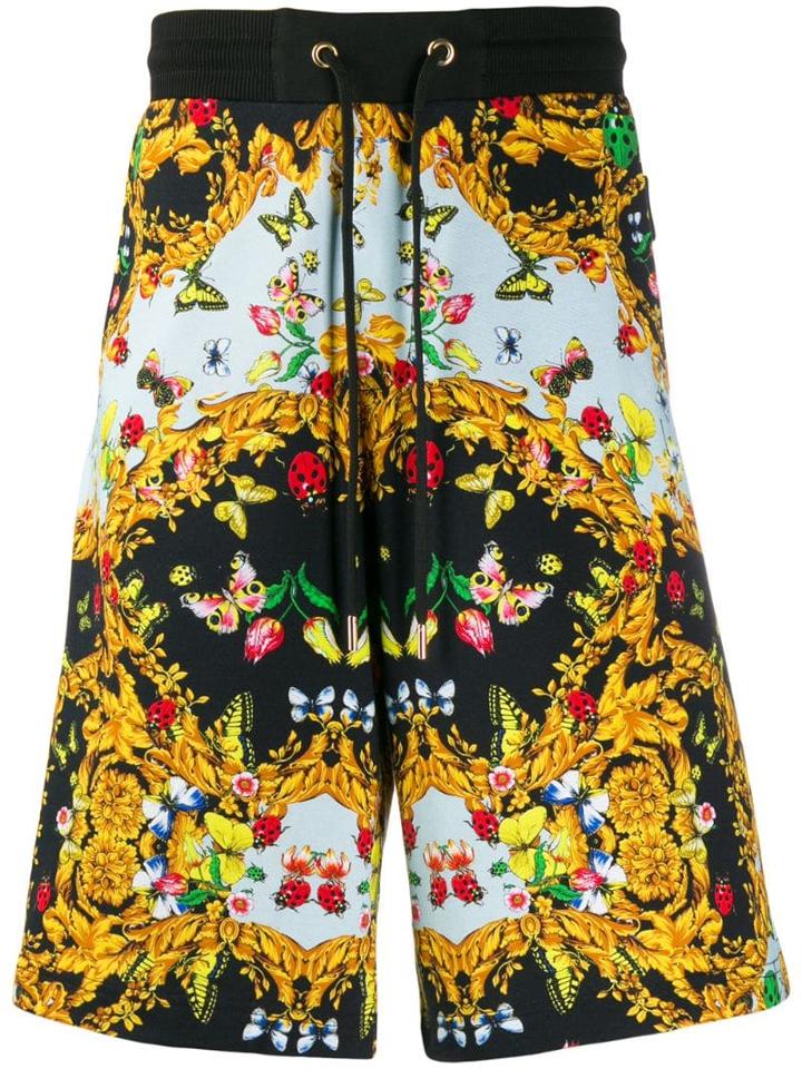 Versace Jeans Couture Loose-fit Printed Shorts - Black