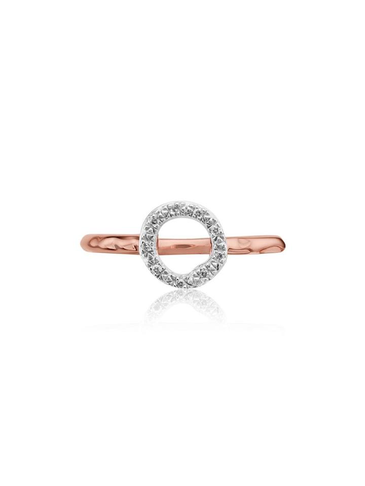 Monica Vinader Rp Riva Mini Circle Diamond Ring - Silver