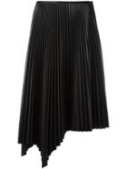 Cédric Charlier Asymmetric Pleated Skirt, Women's, Size: 44, Black, Polyester