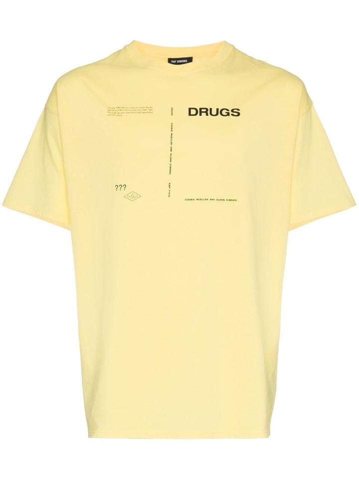 Raf Simons Drugs Crew Neck T-shirt - Yellow