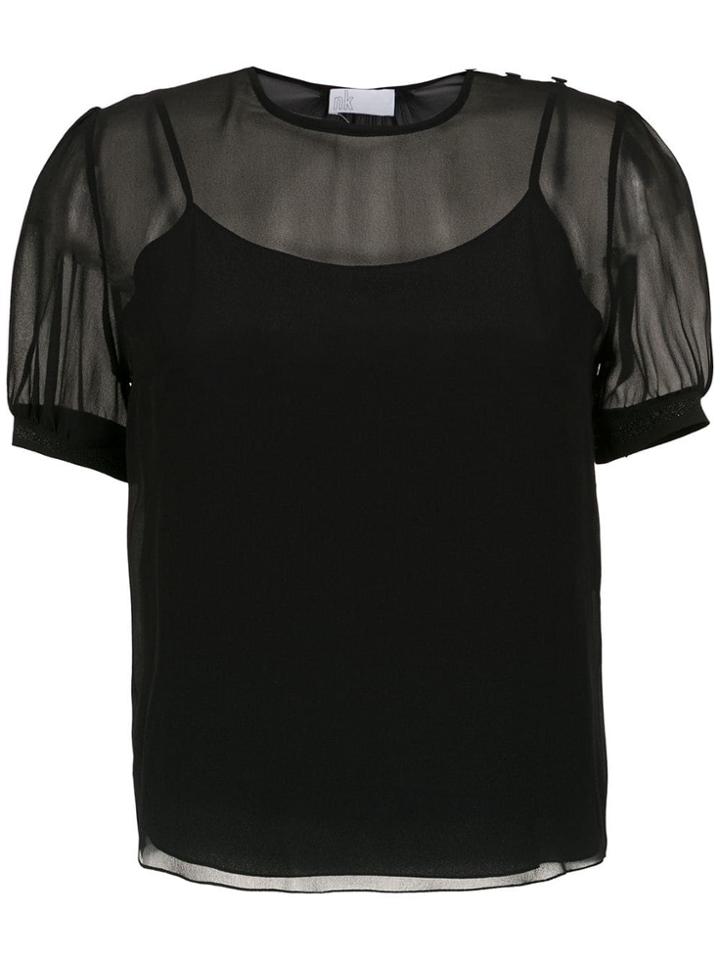 Nk Sheer Silk Top - Black