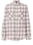 Amiri Frayed Plaid Shirt - Pink & Purple