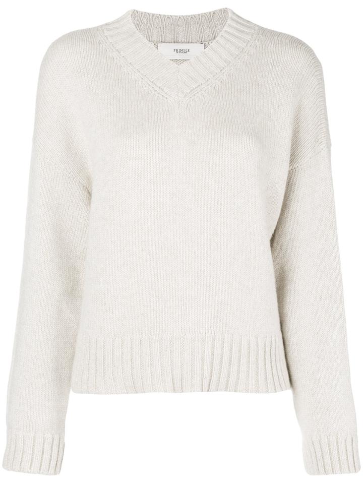 Pringle Of Scotland Loose V-neck Sweater - Nude & Neutrals