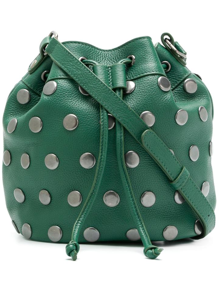 Cotélac Studded Bucket Bag - Green