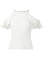 Jonathan Simkhai Ruffle Trim Tank, Women's, Size: Small, White, Rayon/nylon/spandex/elastane