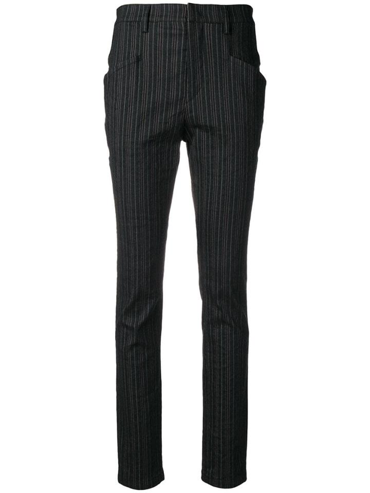 Isabel Marant Striped Slim-fit Trousers - Black