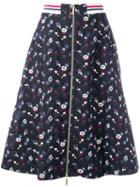 Thom Browne - Zipped A-line Skirt - Women - Silk/cotton/wool - 46, Women's, Blue, Silk/cotton/wool