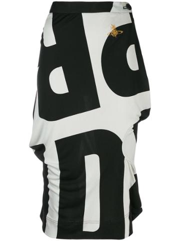 Vivienne Westwood Pre-owned Logo Print Midi Skirt - Black