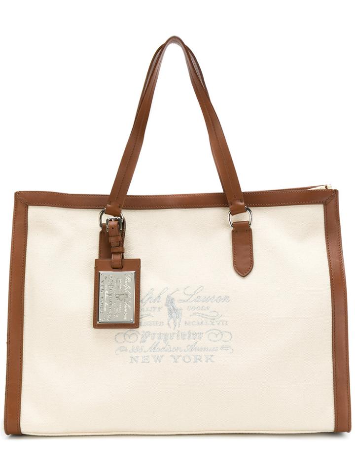 Ralph Lauren Embroidered Tote Bag - Nude & Neutrals
