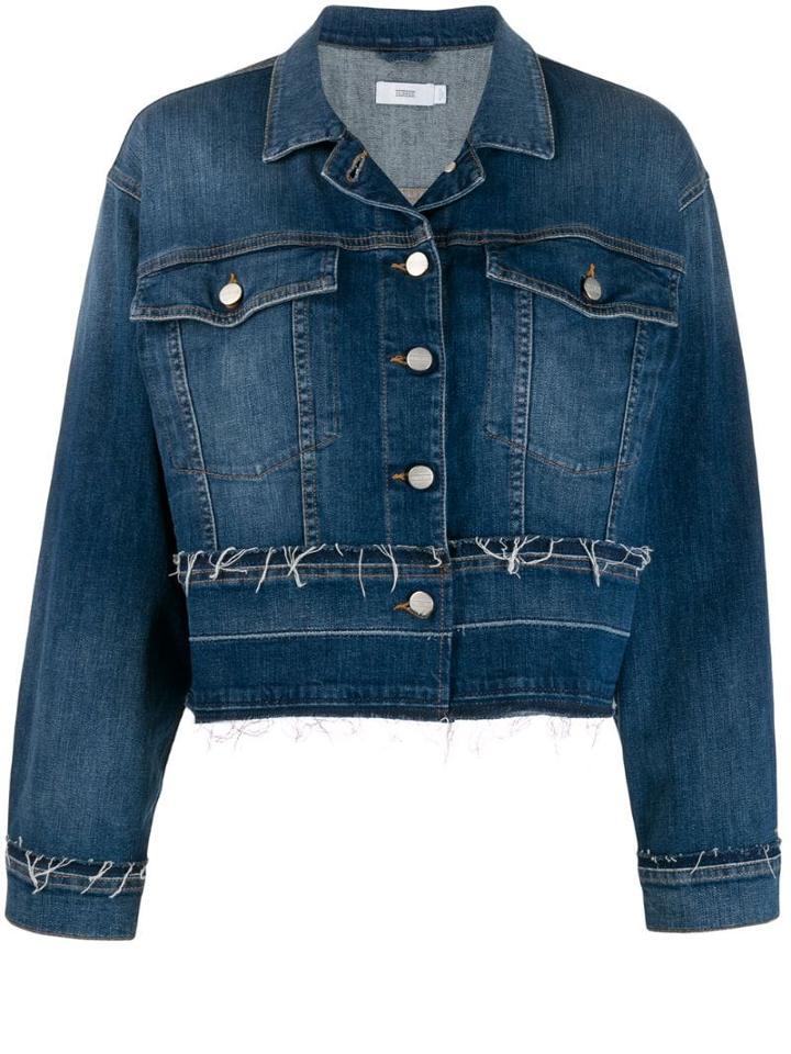 Closed Frayed Details Denim Jacket - Blue