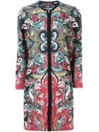 Etro Paisley Print Coat, Women's, Size: 50, Cotton/polyamide/polyester/viscose