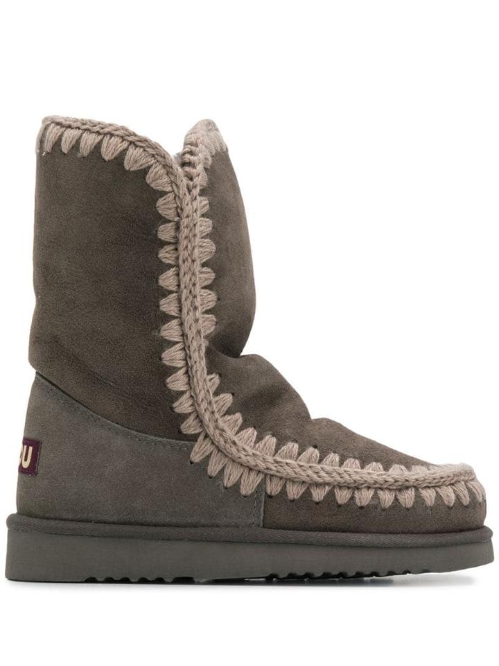 Mou Mou Fw101000a Eskimo Boot 24cm Cha Leather/fur/exotic