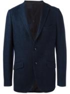 Etro Woven Button Blazer, Men's, Size: 54, Blue, Silk/cotton/acetate/polyimide