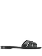 Saint Laurent Tribute Flat Slides - Black