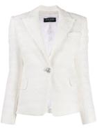 Balmain Single-button Tweed Blazer - White