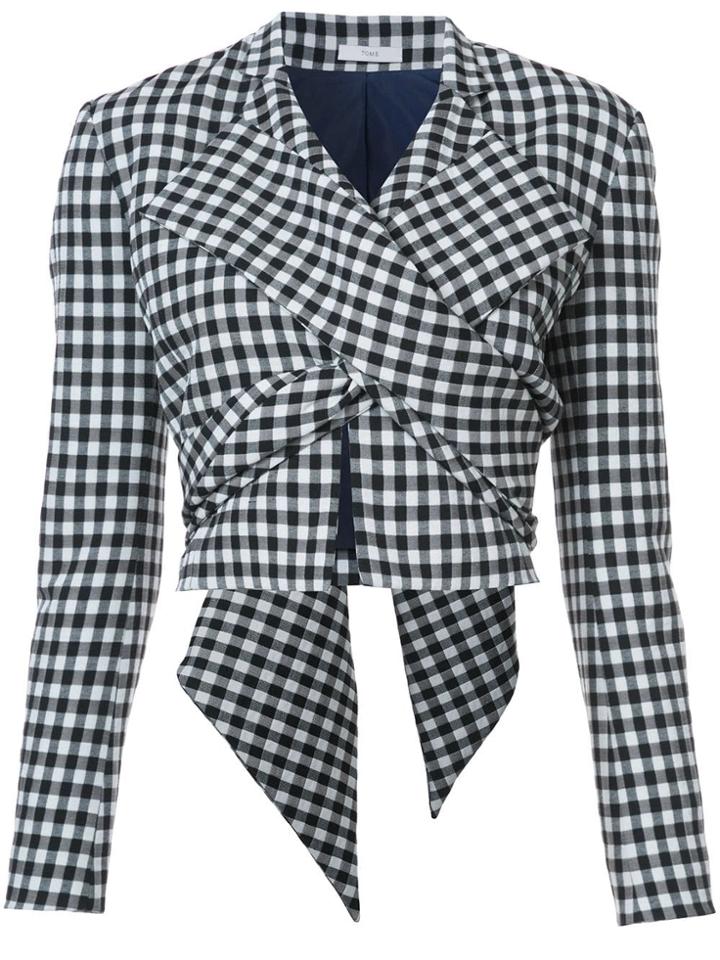 Tome Cropped Check Jacket - Black