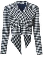 Tome Cropped Check Jacket - Black