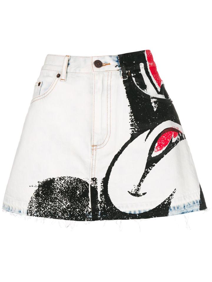 Marc Jacobs Micky Mouse Denim Skirt - White