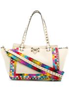 Valentino Rockstud Embroidered 2way Bag - Nude & Neutrals