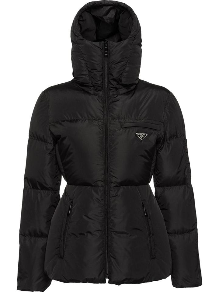 Prada Hooded Puffer Jacket - Black