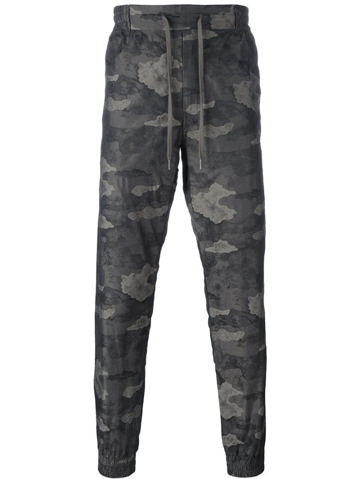 Helmut Lang Camouflage Track Pants, Men's, Size: Medium, Brown, Polyamide