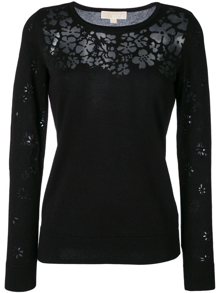 Michael Michael Kors Floral Embellished Sweater - Black