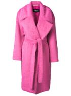 Rochas Oversized Belted Coat - Pink & Purple