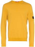 Cp Company Yellow Logo Embellished Cotton Sweater - Yellow & Orange