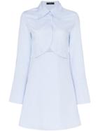 Ellery Double Helix Cutout Cotton Mini Dress - Blue