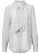 Chloé Lace Insert Cravat Blouse - Grey