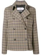 Closed Checked Double-breasted Jacket - Brown