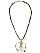Chanel Vintage Light Bulb Motif Necklace, Women's, Black