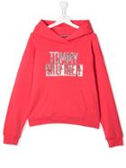 Tommy Hilfiger Junior Logo Hooded Sweatshirt - Pink