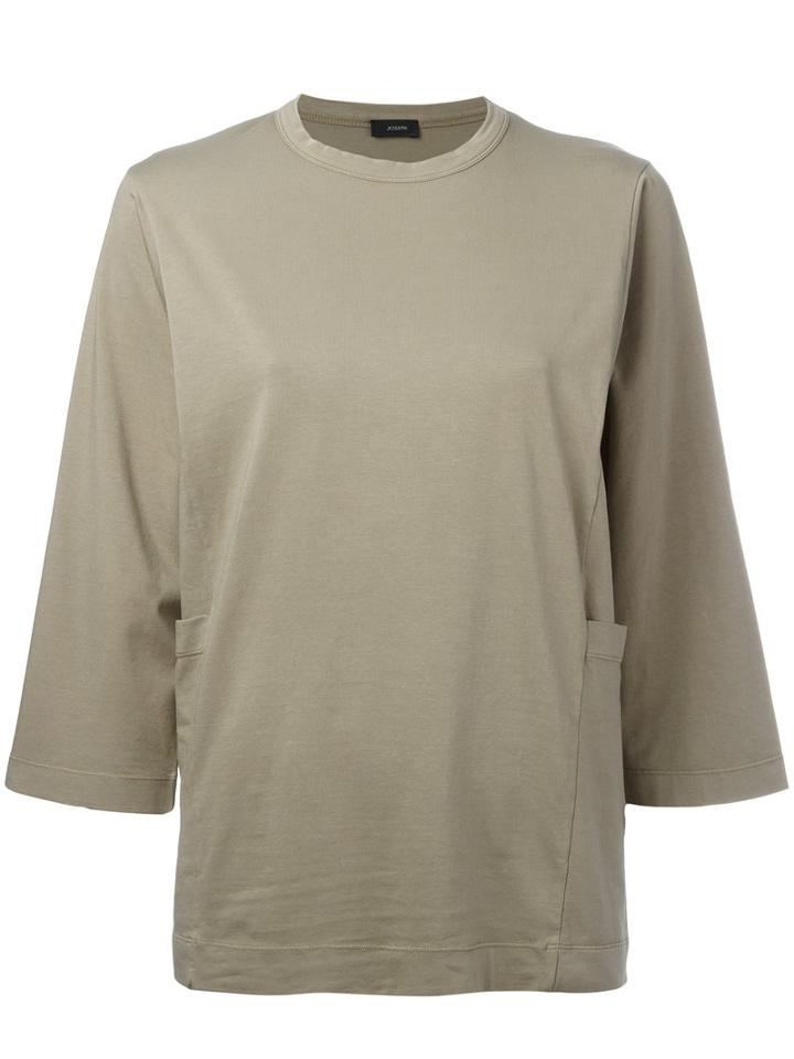 Joseph - Cropped Sleeves Jumper - Women - Cotton/spandex/elastane - Xl, Women's, Green, Cotton/spandex/elastane